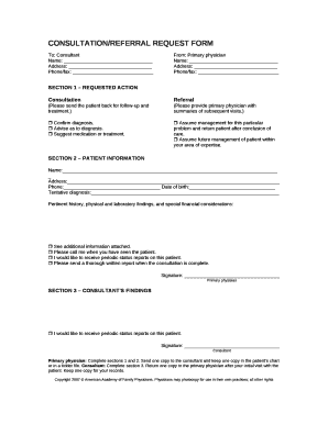 CONSULTATION/REFERRAL REQUEST FORM