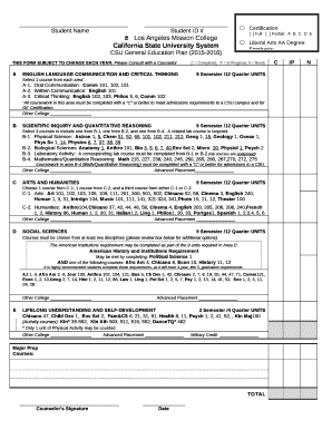 THIS FORM SUBJECT TO CHANGE EACH YEAR: Please Consult with a Counselor(C Completed,IP In Progress, N Need)