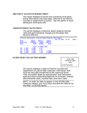 3rd Party Accounts Report Print