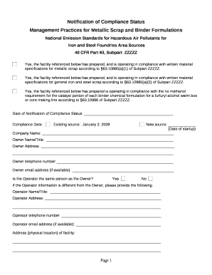 Management Practices for Metallic Scrap and Binder Formulations