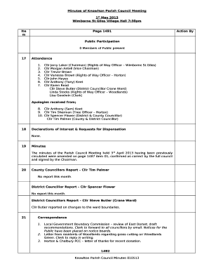 Sample Meeting Minutes Template