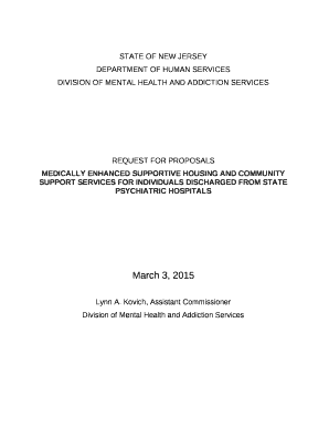 MEDICALLY ENHANCED SUPPORTIVE HOUSING AND COMMUNITY SUPPORT SERVICES FOR INDIVIDUALS DISCHARGED FROM STATE PSYCHIATRIC HOSPITALS