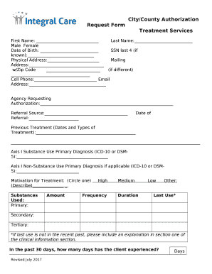 City/County Authorization Request Form