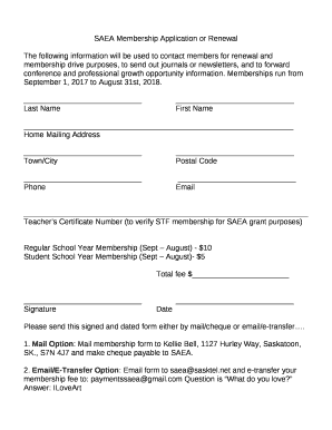 SAEA Membership Application or Renewal