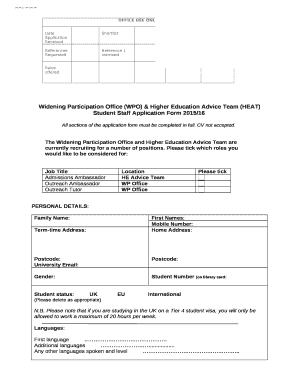 Widening Participation Office (WPO) & Higher Education Advice Team (HEAT)