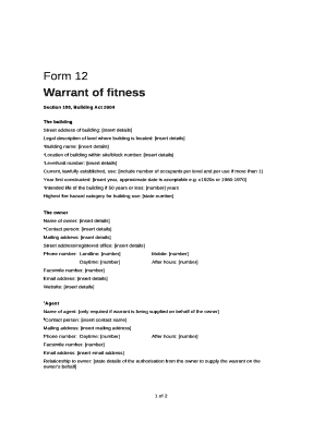 Warrant of fitness