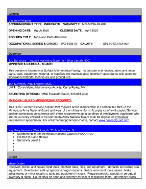 Vacancy Request