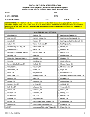 San Francisco Region Selective Placement Program