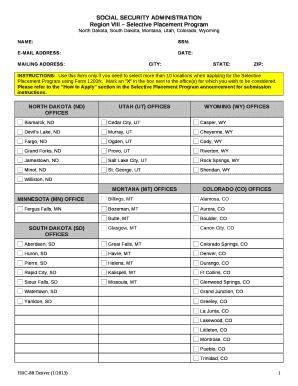 Region VIII Selective Placement Program