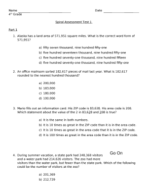 Spiral Assessment Test 1