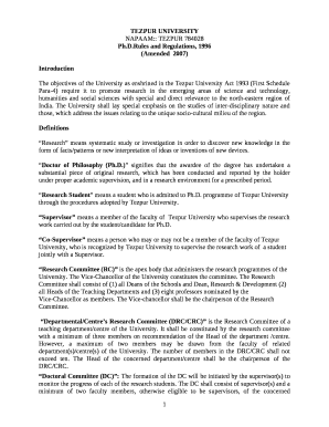 The objectives of the University as enshrined in the Tezpur University Act 1993 (First Schedule Para-4) require it to promote research in the emerging areas of science and technology, humanities and social sciences with special and direct