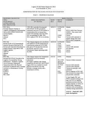 ADMINISTRATION OF THE DLMS AND DLSS STATUS REVIEW