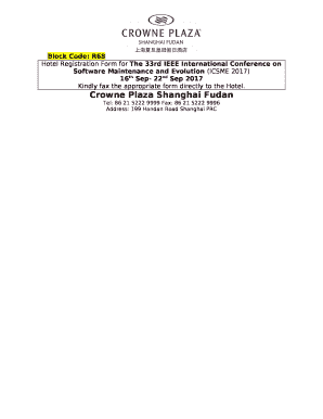 Reservation form - icsme 2017