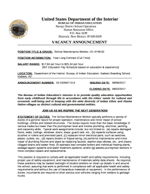 POSITION TITLE & GRADE:School Maintenance Worker, CE-4749-02