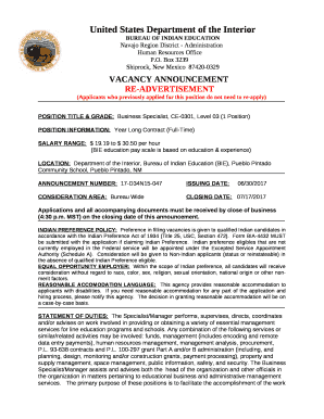 POSITION TITLE & GRADE:Business Specialist, CE-0301, Level 03 (1 Position)