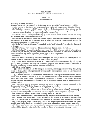 Protection of Titles to and Interests in Motor Vehicles