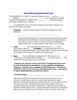 THIS AGREEMENT OF LEASE is made and entered into this day of , , between , with cosigners, hereinafter collectively referred to as Tenant, and , and their assigns, hereinafter referred to as Landlord
