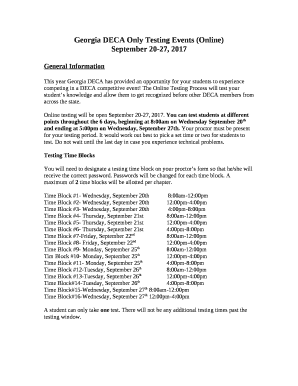 Georgia DECA Only Testing Events (Online)