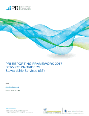 PRI REPORTING FRAMEWORK 2017 SERVICE PROVIDERS