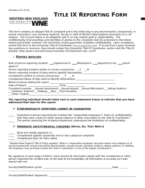 Title IX Reporting Form