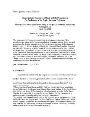 Congregational Economies of Scale and the Megachurch:
