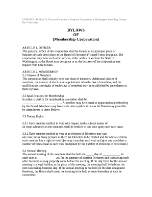 EXHIBITS 149How To Form and Maintain a Nonprofit Corporation in Washington State King County Bar Association