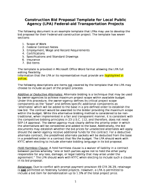 construction proposal examples