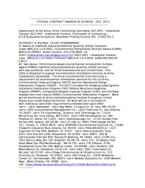 FEDERAL CONTRACT AWARDS IN GEORGIA DEC
