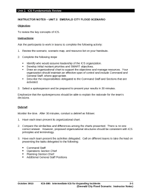 Instructor Notes Unit 2:Emerald City Flood SCENARIO