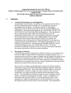 Petition to Obtain Approval of a Fee for Representing a Claimant Before the Social Security Administration