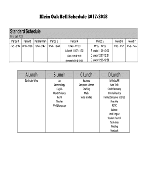 Fillable Online Bell Schedule / Bell Schedule - Roman Catholic High School Fax Email Print ...