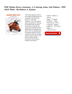 Fillable Online PDF Online Horse Anatomy: A Coloring Atlas, 2nd Edition ...