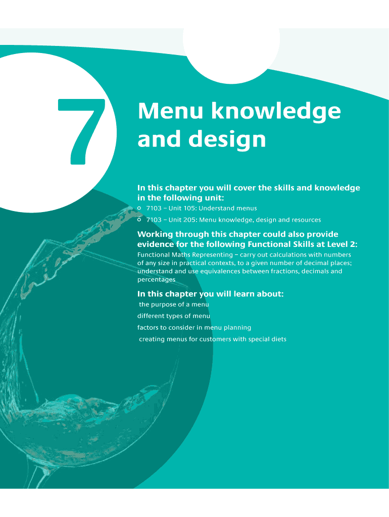 Fillable Online Menu knowledge Fax Email Print pdfFiller