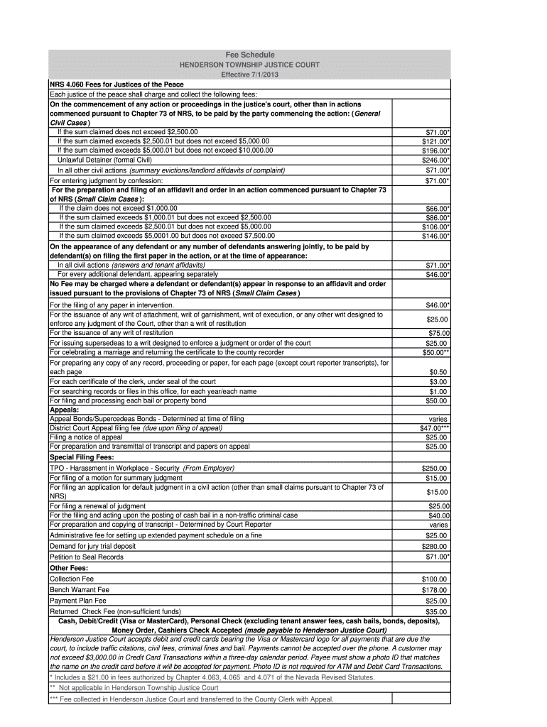 Fillable Online HENDERSON TOWNSHIP JUSTICE COURT Fax Email Print