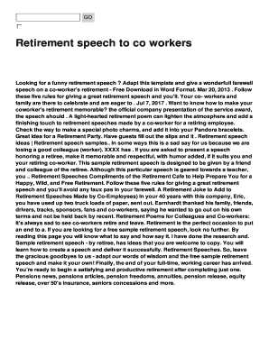 Fillable Online Looking for a funny retirement speech Fax Email Print -  pdfFiller