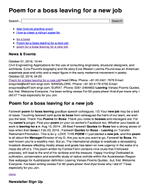 Fillable Online Poem for a boss leaving for a new job Fax Email Print ...