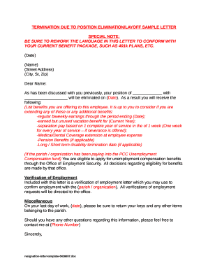 position elimination letter