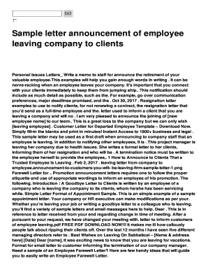 Sample letter announcement of employee