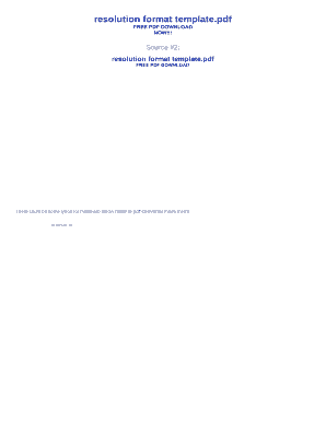 Fillable Online resolution format template Fax Email Print - pdfFiller
