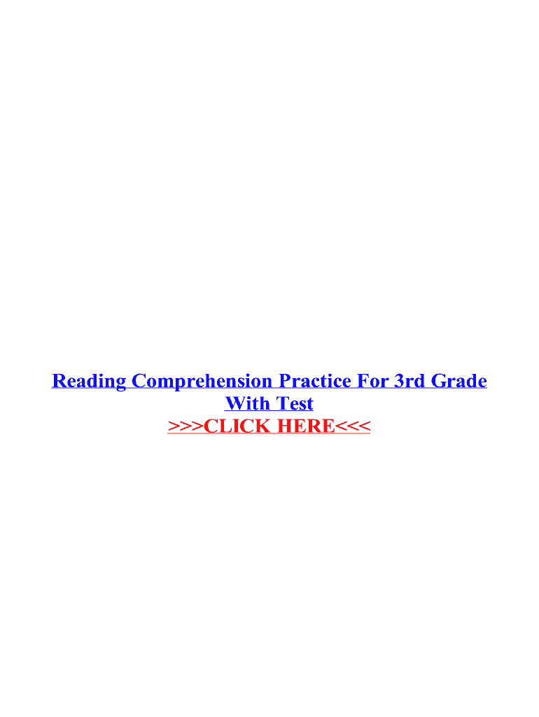 Fillable Online Reading Comprehension Practice For 3rd Fax Email Print ...