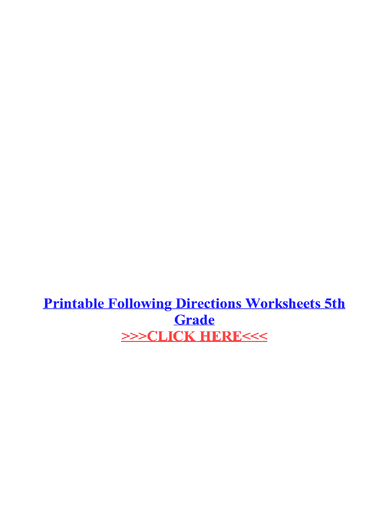 Fillable Online Printable Following Directions Worksheets Fax Email ...