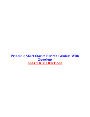 Fillable Online Printable Short Stories For 5th Graders With Fax Email ...