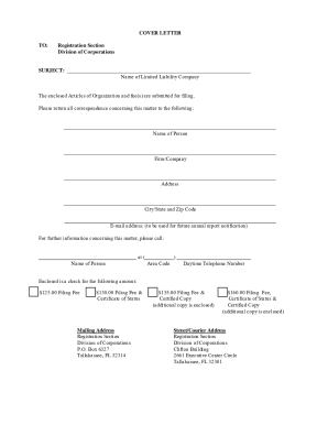 All information included in the Articles of Organization must be in English and must be typewritten or printed legibly