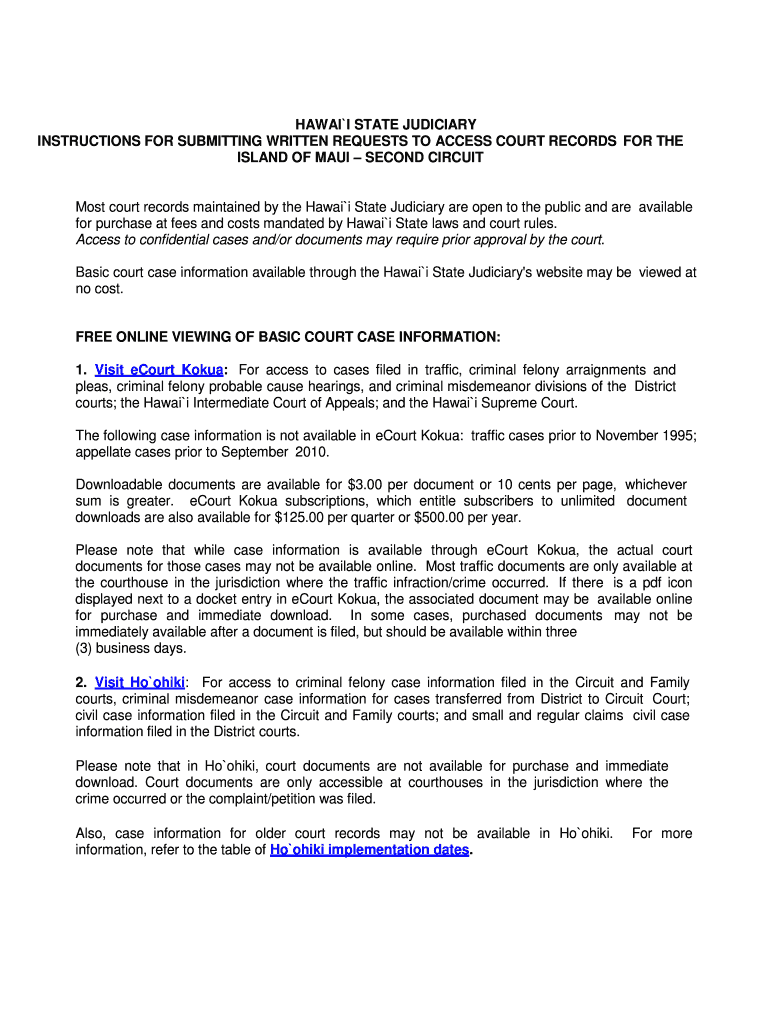 Fillable Online HAWAII STATE JUDICIARY Fax Email Print - pdfFiller