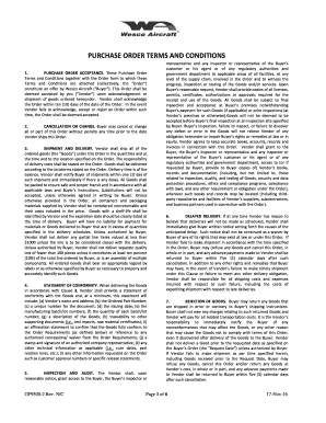 PURCHASE ORDER ACCEPTANCE