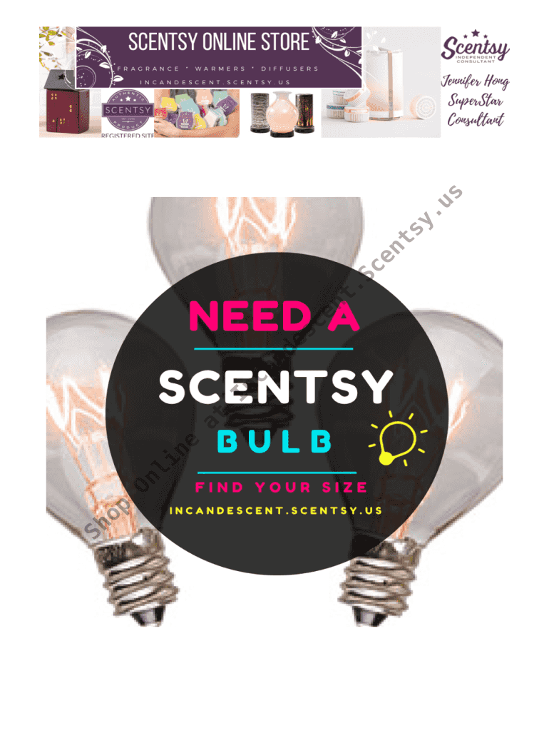 Fillable Online SCENTSY WARMER BULB CHART Fax Email Print pdfFiller