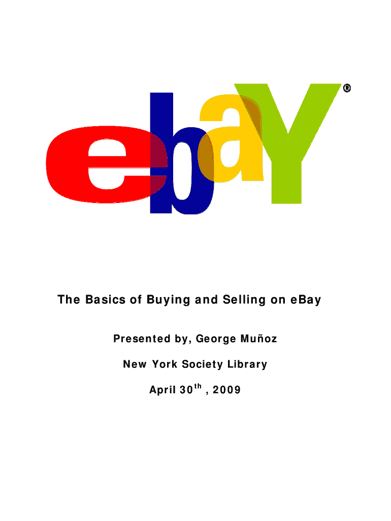 Fillable Online The Basics of Buying and Selling on eBay Fax Email