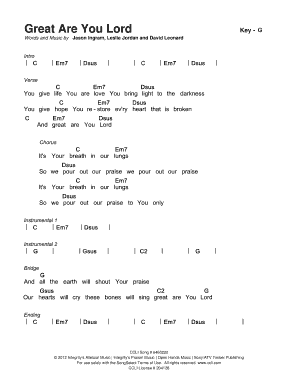 Fillable Online Great Are You Lord Fax Email Print - pdfFiller