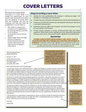 The goal of a cover letter is to