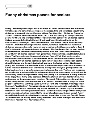 Funny christmas poems for seniors